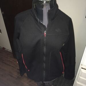 The North Face L black & red textured Winter jacket